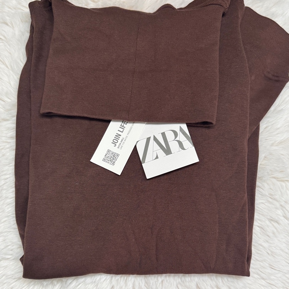Zara Chocolate Brown Knit Top